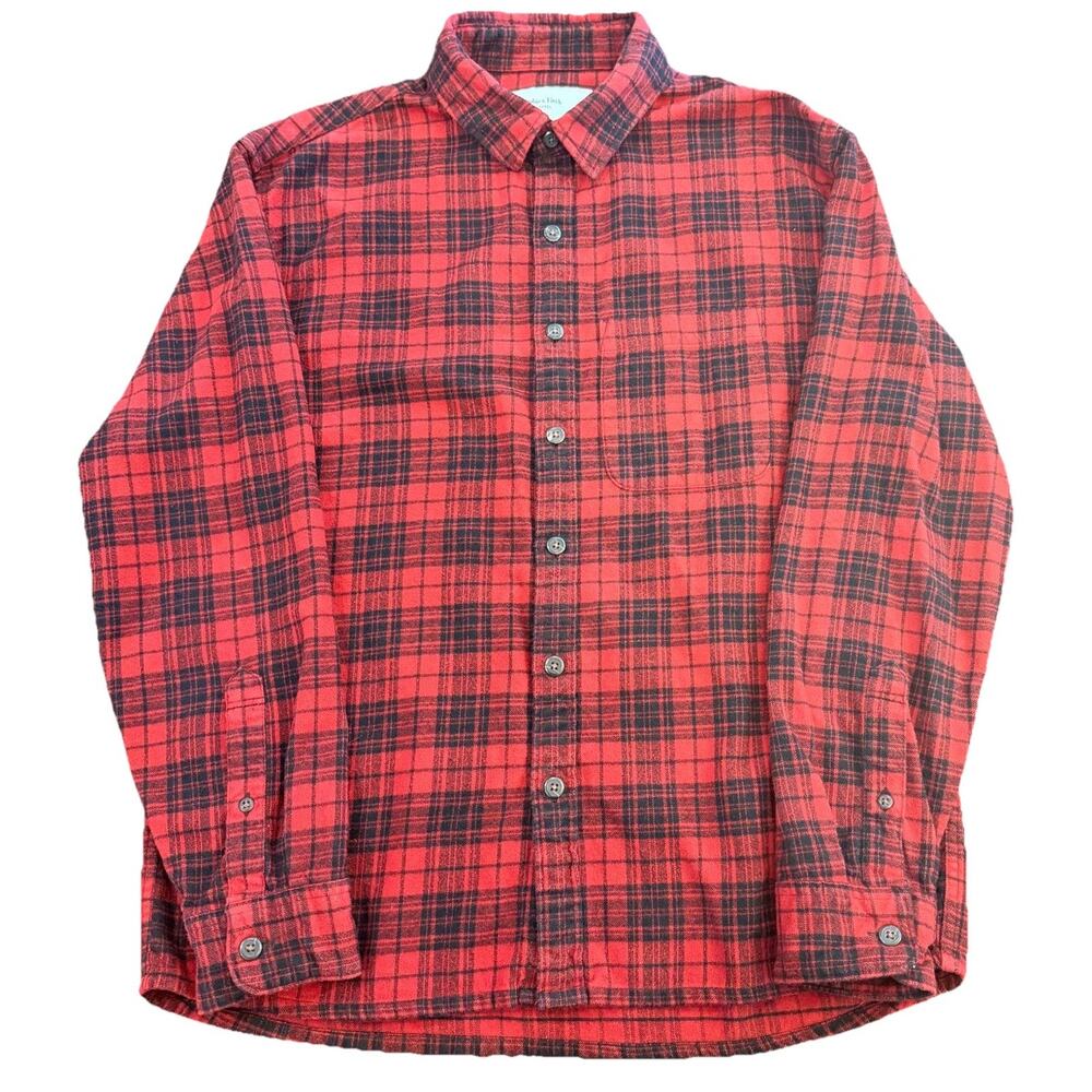 Abercrombie & Fitch Flannel Shirt Soft A&F Collection Plaid Red Sz XS Preppy